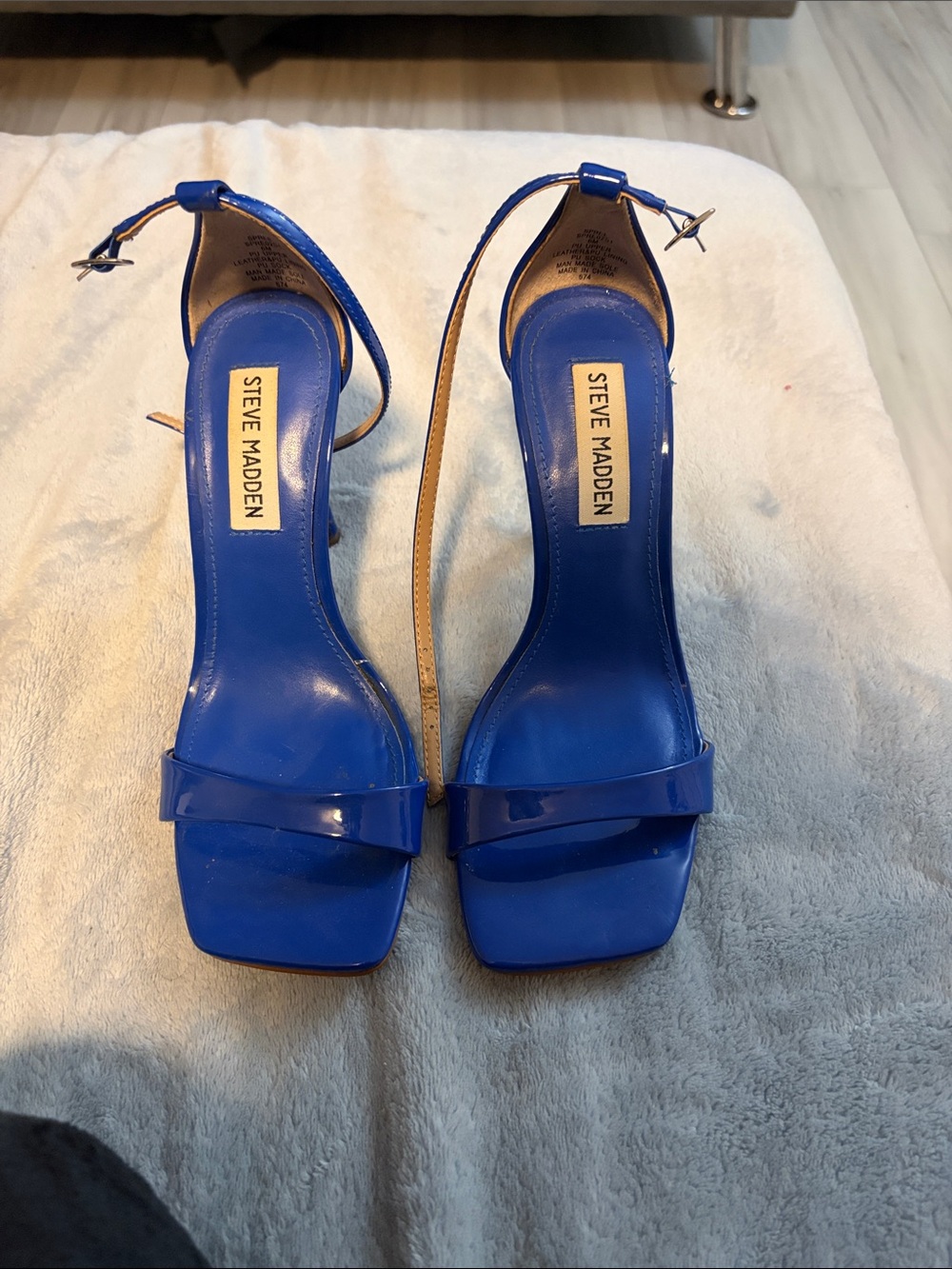 Steve Madden Electric Blue Open-Toe Ankle-Strap Heels